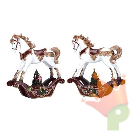 CAVALLO A DONDOLO IN POLIRESINA LED MULTICOLOR 32,5X13X37 CM