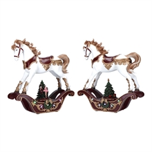CAVALLO A DONDOLO IN POLIRESINA LED MULTICOLOR 32,5X13X37 CM