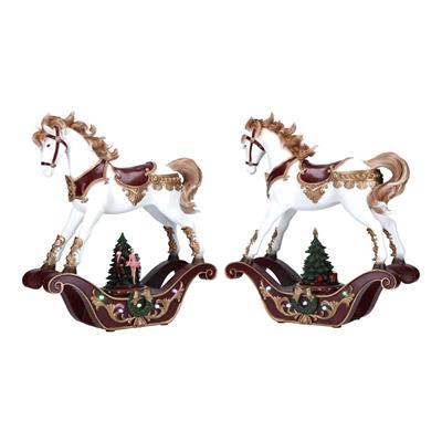 CAVALLO A DONDOLO IN POLIRESINA LED MULTICOLOR 32,5X13X37 CM