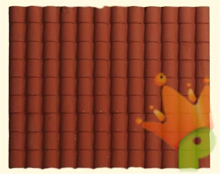 PANNELLO TETTO TEGOLE IN PLASTICA COLORE ROSSO 32X25 CM