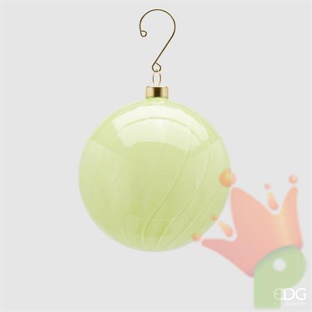 PALLINA DI NATALE VERDE CHIARO VETRO VORTEX 10 CM -EDG-