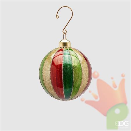 PALLINA DI NATALE A SPICCHI ROSSO ORO VERDE-EDG-