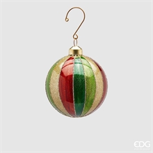 PALLINA DI NATALE A SPICCHI ROSSO ORO VERDE-EDG-