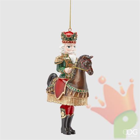 SCHIACCIANOCI CON CAVALLO VERDE ORO H.16,5CM