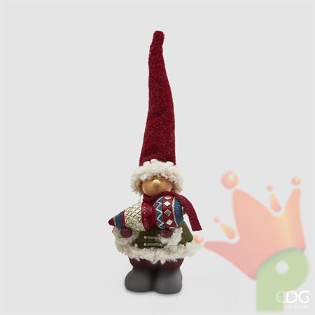 DECORAZIONE NATALIZIA BAMBINO CON CAPPELLO H.28 CM