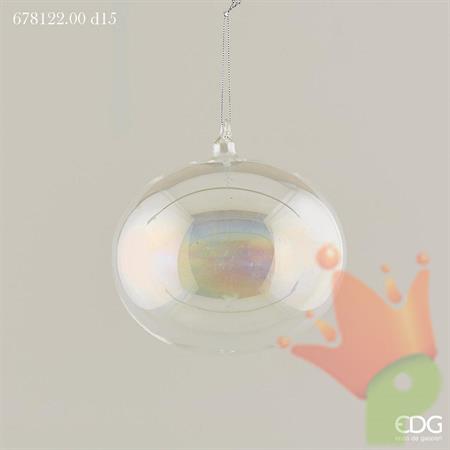 PALLINA DI NATALE VETRO IRIDESCENTE 15 CM - EDG -