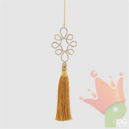 PENDENTE ASOLE DIAMANTI CON NAPPA AMBRA H.21 CM