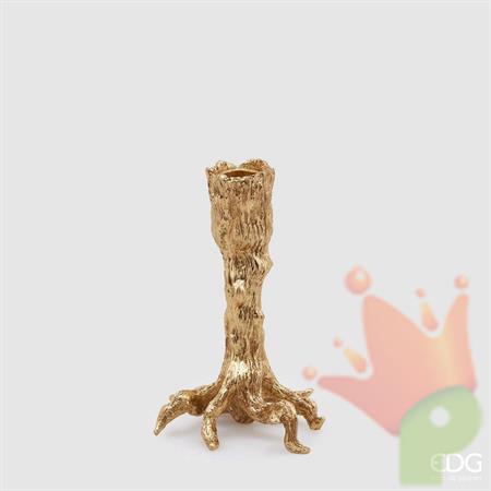 PORTACANDELE RAMO POLY ORO H.17 CM