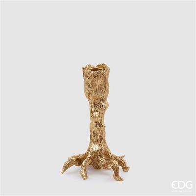 PORTACANDELE RAMO POLY ORO H.17 CM