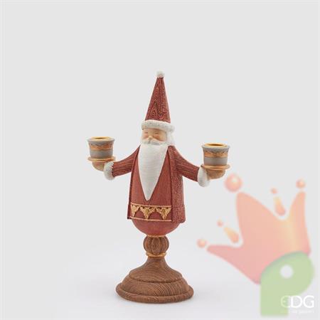 PORTACANDELE BABBO NATALE POLIRESINA  H.31,5X21X11