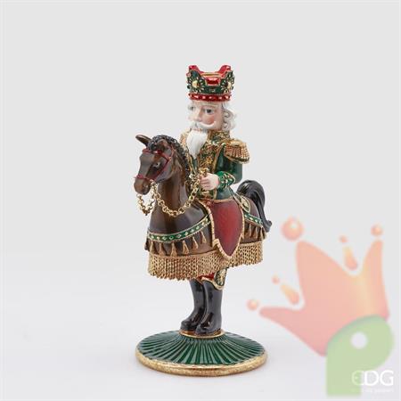 PORTTACANDELA SOLDATINO SCHIACCIANOCI CON CAVALLO H.33X23X15