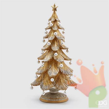 ALBERO DI NATALE POLY CON PERLE ORO E ARGENTO H.46 CM