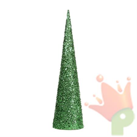 CONO ALBERO VERDE GLITTER CON STRASS H.61 CM