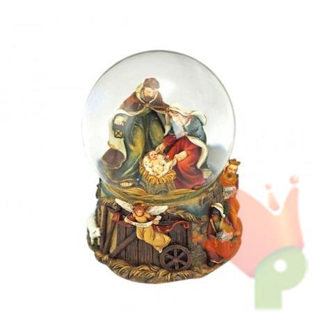 PALLA DI NEVE PRESEPE NATIVITA' CON MUSICA 10X14,5 CM