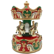 VILLAGGIO DI NATALE CARILLON CON CAVALLI 16,5 CM