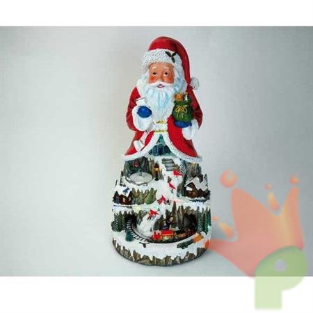 VILLAGGIO NATALIZIO BABBO NATALE CON MOVIMENTO E SUONO N:74