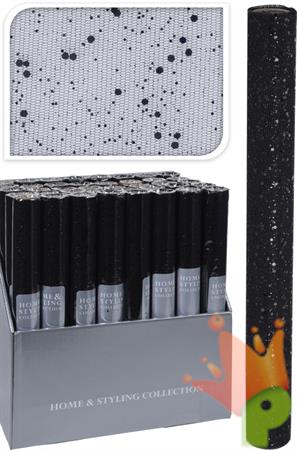 ROTOLO ORGANZA NERO GLITTERATO