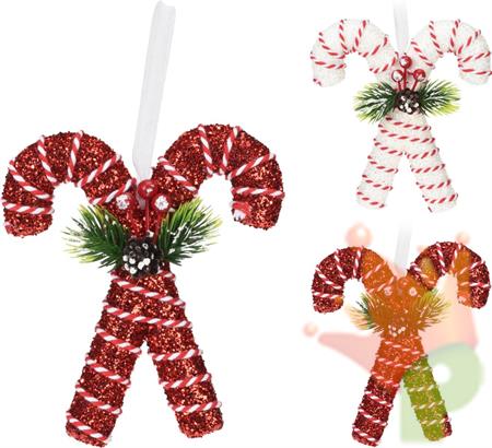 CANDY CANE DA APPENDERE BIANCO ROSSO 15 CM