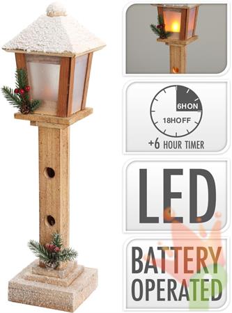 LAMPIONE DI LEGNO CON LED