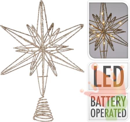 PUNTALE ALBERO ORO 33CM 20LED