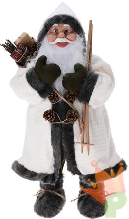 BABBO NATALE CON CAPPOTTO BIANCO 37 X 80 CM