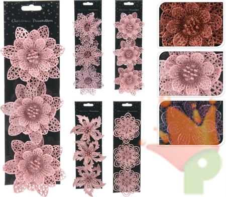 FIORE GLITTERATO CON CLIP BOX DA 3