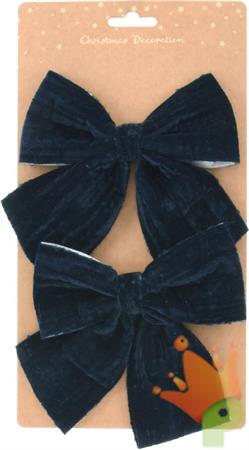 FIOCCO IN VELLUTO BLU 15X13 CM 2 PZ
