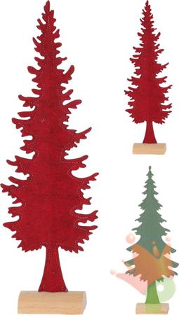 ALBERELLO ROSSO IN FELTRO SU BASE DI LEGNO