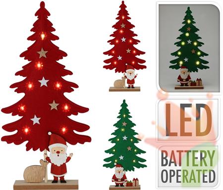 ALBERO LED CON BABBO NATALE  45 CM ASSORTITO