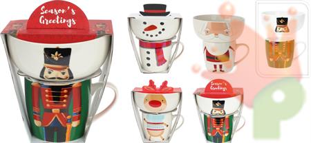 BOLO+MUG PORCELLANA NATALE 4AS