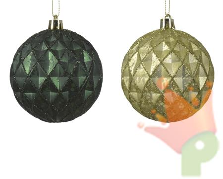 PALLINA DI NATALE VERDE 2 ASSORTITE 8 CM