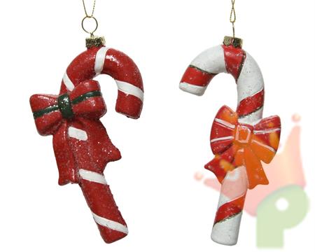 PENDENTE BASTONCINO CANDY CANE  BIANCO ROSSO