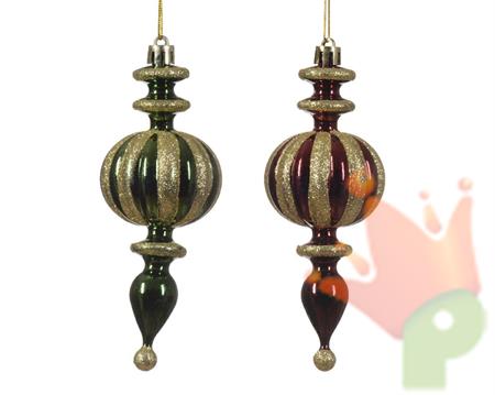 PENDENTE VERDE/ROSSO GLITTER ORO 14X5,2 CM 1 PZ ASSORTITO
