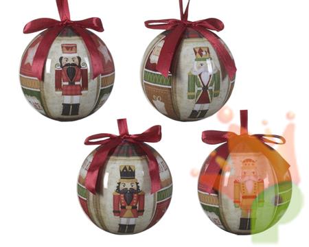 PALLINA DI NATALE DECORO SCHIACCIANOCI 4 ASSORTITE