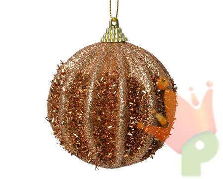PALLINA DI NATALE AMBRA GLITTERATA 8 CM