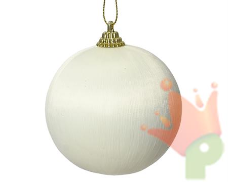 PALLINA DI NATALE BIANCO LANA TESSUTO 8 CM
