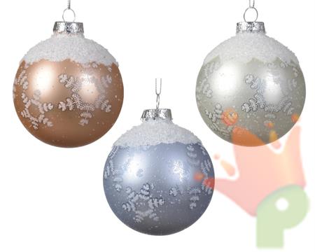 PALLINA DI NATALE DECORO FIOCCO DI NEVE