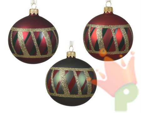 PALLINA VETRO OPACA  DECORATA 1 PZ
