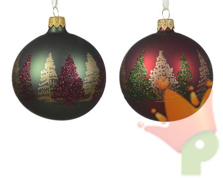 PALLINA VETRO OPACA DECORATA 1 PZ