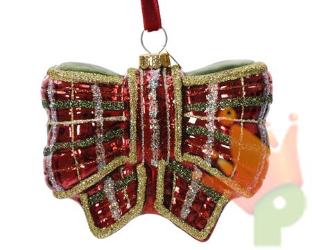 PENDENTE FIOCCO IN VETRO DECORO SCOZZESE