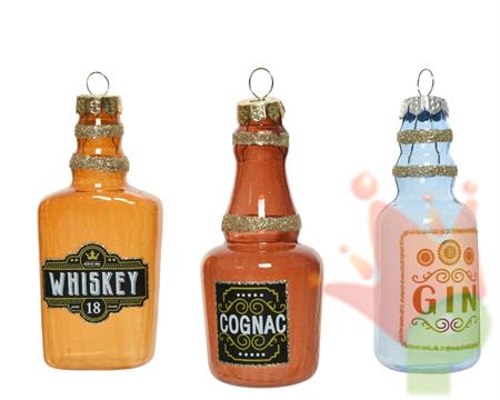 PENDENTE BOTTIGLIA LIQUORE IN VETRO  1 PZ ASSORTITO