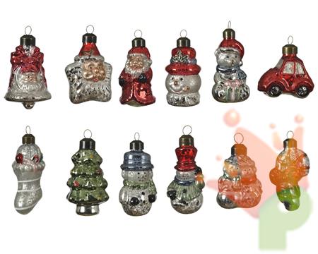 PENDENTE IN VETRO FIGURE NATALIZIE 8,4X4,7 CM 1 PZ ASSORTITO