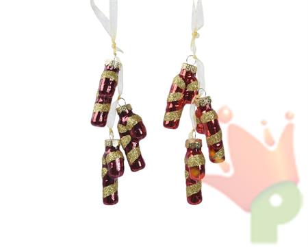 PENDENTE 3 PZ CANDY CANE IN VETRO