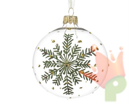 PALLINA VETRO TRASPARENTE DECORATA