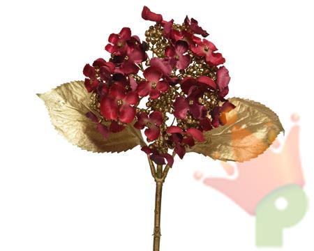 ORTENSIA SU STELO ROSSA ORO H.67 CM