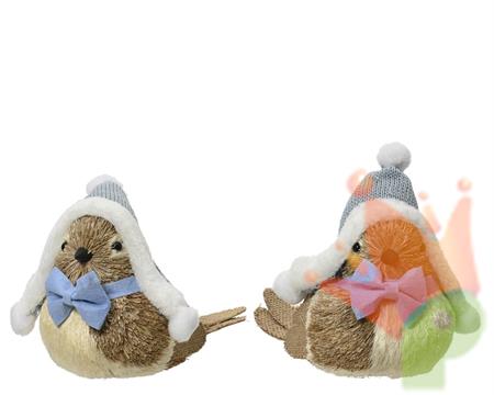 UCCELLINO CON FIOCCHETTO E CAPPELLO 27X22X13 CM 1 PZ ASSORTITO