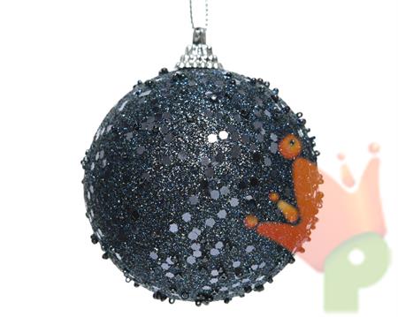 PALLINA DI NATALE BLU GLITTERATA 8 CM