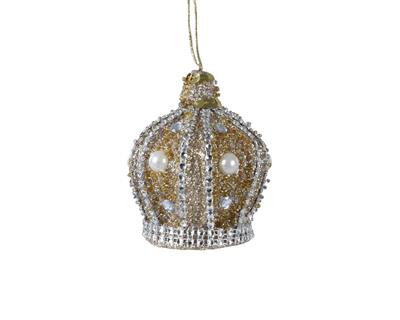 PENDENTE CORONA ORO CON PERLINE