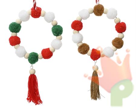 PENDENTE GHIRLANDA POMPON 19X10X2 CM 1 PZ ASSORTITO
