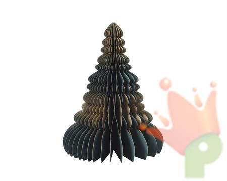 ALBERO IN CARTA NIDO D'APE VERDE ORO GLITTER H.90X85 CM